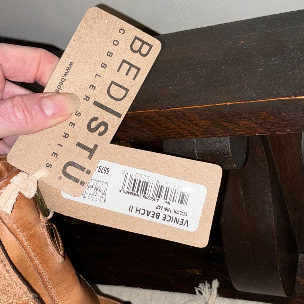 NWT Bed Stu Leather Venice Beach II Patchwork Crossbody Bag Tan MR MSRP $295 - Picture 3 of 14